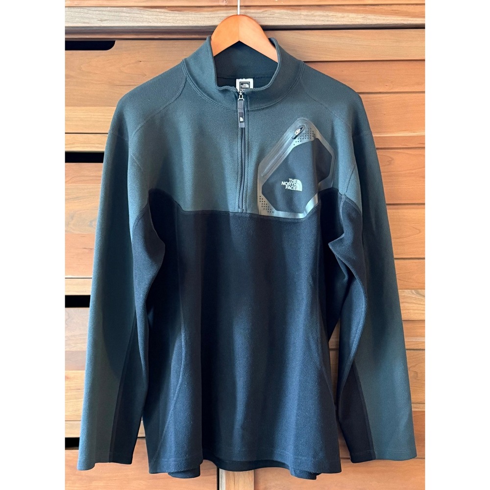 Men's The North Face XL Apex Flight Series Half Zip Performance Pullover Blk Gry